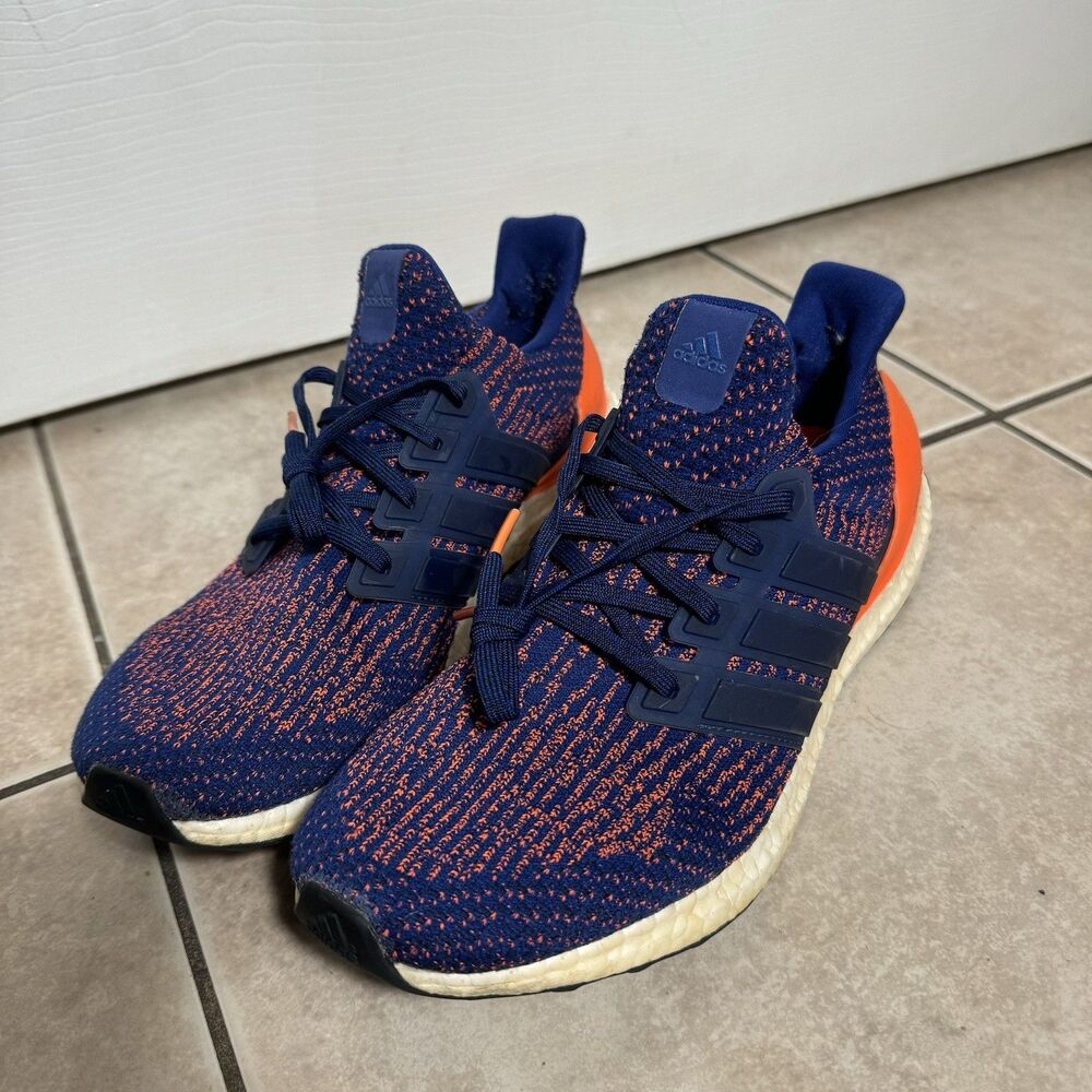Adidas Ultra Boost Mens 9.5 3.0 Mystic Ink Blue Orange Knicks Gators S82020